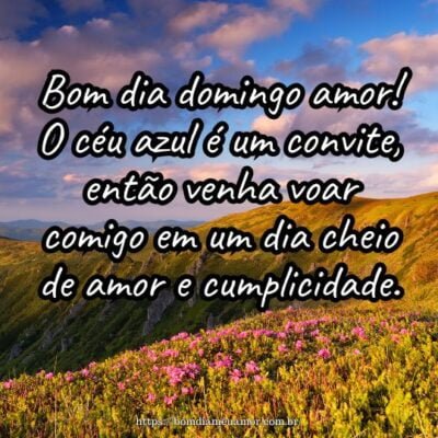 Bom dia domingo amor! O céu azul é um convite, então venha voar comigo em um dia cheio de amor e cumplicidade. Bom dia domingo amor! O céu azul é um convite, então venha voar comigo em um dia cheio de amor e cumplicidade.