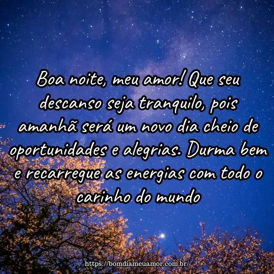 Mensagens de boa noite meu amor