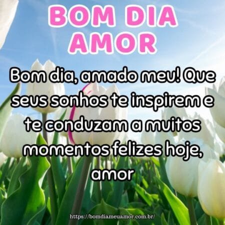 Bom dia, amado meu! Que seus sonhos te inspirem e te conduzam a muitos momentos felizes hoje, amor. Bom dia, amado meu! Que seus sonhos te inspirem e te conduzam a muitos momentos felizes hoje, amor.
