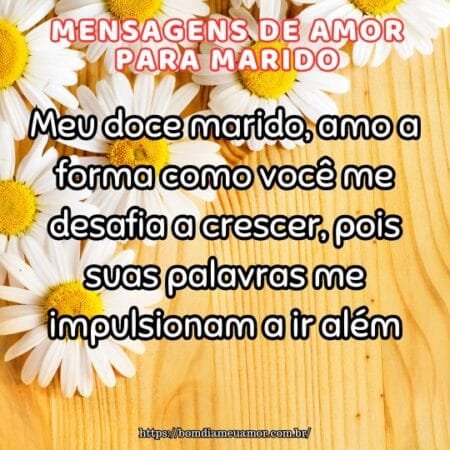 Meu doce marido, amo a forma como você me desafia a crescer, pois suas palavras me impulsionam a ir além. Meu doce marido, amo a forma como você me desafia a crescer, pois suas palavras me impulsionam a ir além.