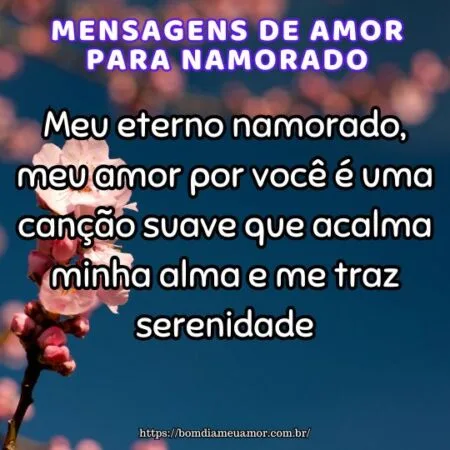 Meu eterno namorado, meu amor por você é uma canção suave que acalma minha alma e me traz serenidade.