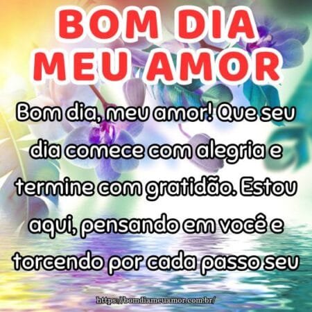 Bom dia, meu amor! Que seu dia comece com alegria e termine com gratidão. Estou aqui, pensando em você e torcendo por cada passo seu. Bom dia, meu amor! Que seu dia comece com alegria e termine com gratidão. Estou aqui, pensando em você e torcendo por cada passo seu.